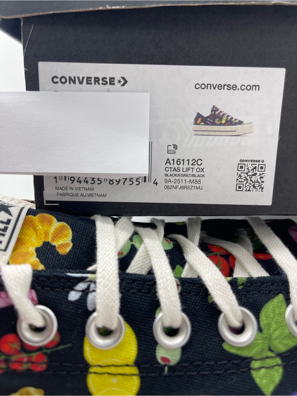Converse A16112C CTAS LIFT OX BLACK/EGRET/BLACK Platform Sneakers - Picture 16 of 16